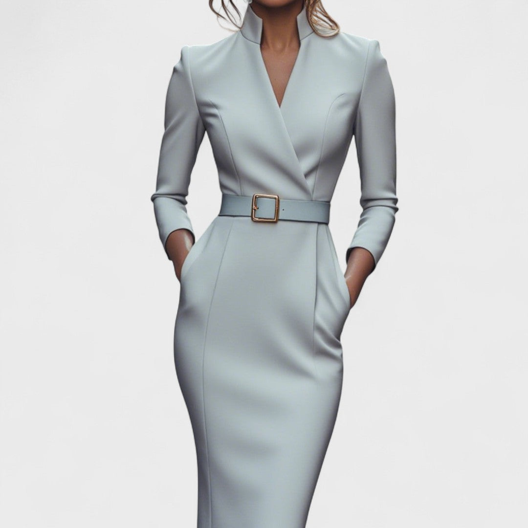 Sophia | Refined Dress with Belt and Collar