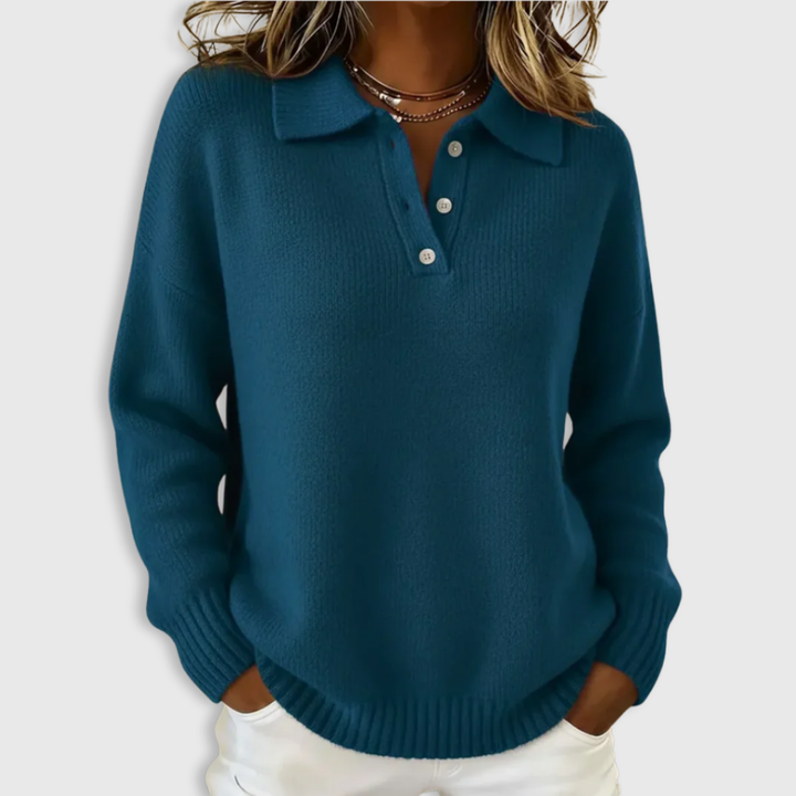 Nova | Soft Knit Polo Sweater